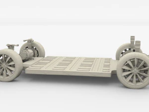 tesla model x with chassis blue 3D Model