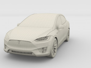 tesla model x with chassis blue 3D Model