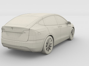 tesla model x with chassis blue 3D Model