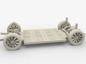 tesla model x with chassis red 3D Model