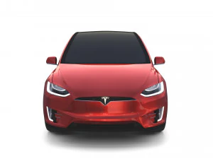 tesla model x with chassis red 3D Model