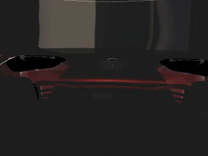 tesla model x with chassis red 3D Model