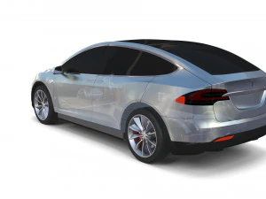 tesla model x with chassis silver 3D Model