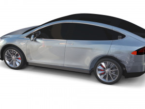 tesla model x with chassis silver Modello 3D