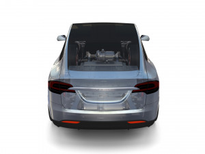 tesla model x with chassis silver Modello 3D