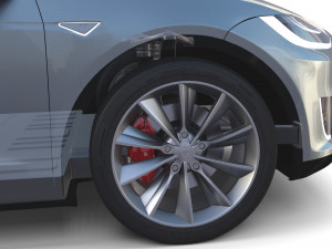 tesla model x with chassis silver Modello 3D