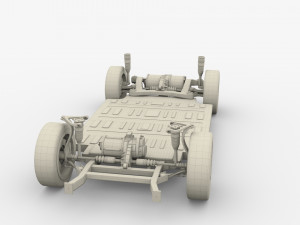 tesla model x with chassis silver Modello 3D
