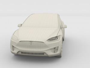 tesla model x with chassis silver Modello 3D
