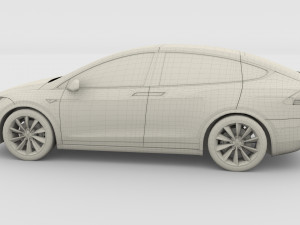tesla model x with chassis silver Modello 3D