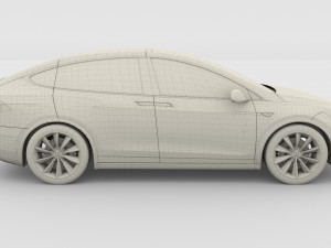 tesla model x with chassis silver Modello 3D