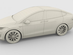 tesla model x with chassis silver Modello 3D