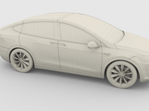 tesla model x with chassis silver Modello 3D