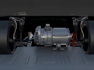 tesla roadster green with chassis 3D Model
