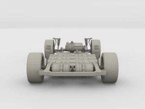 tesla roadster green with chassis 3D Model