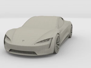 tesla roadster green with chassis 3D Model