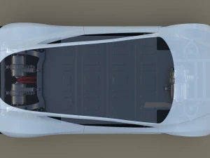 tesla roadster white with chassis 3D Model