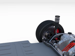tesla roadster white with chassis 3D Model