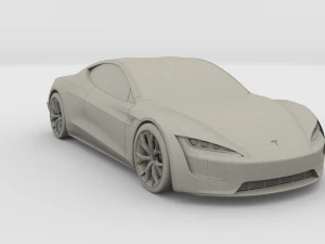 tesla roadster white with chassis 3D Model