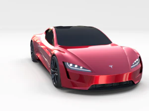 tesla roadster with chassis 3D Model