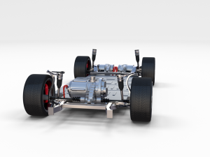 tesla roadster with chassis Modello 3D