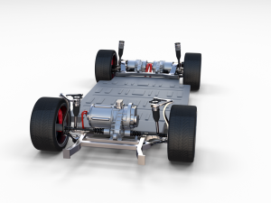 tesla roadster with chassis Modello 3D