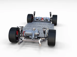 tesla roadster with chassis 3D Model