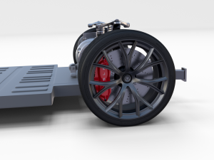 tesla roadster with chassis Modello 3D