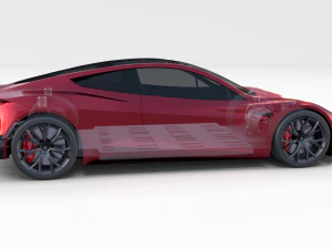 tesla roadster with chassis 3D Model