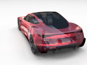 tesla roadster with chassis 3D Model