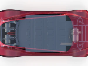 tesla roadster with chassis 3D Model