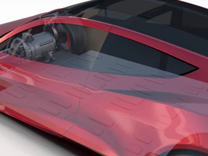 tesla roadster with chassis 3D Model