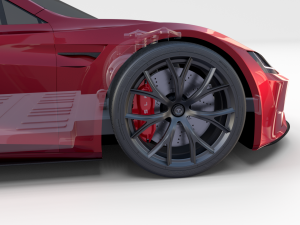 tesla roadster with chassis Modello 3D