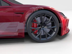 tesla roadster with chassis 3D Model