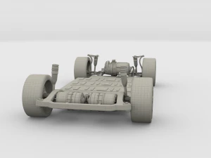 tesla roadster with chassis 3D Model