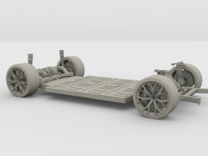 tesla roadster with chassis 3D Model