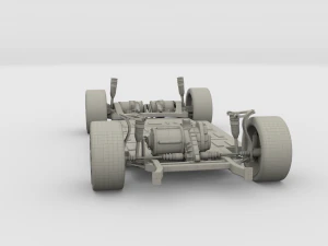 tesla roadster with chassis 3D Model