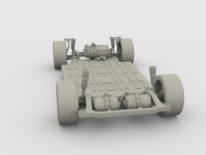 tesla roadster with chassis Modello 3D