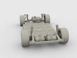 tesla roadster with chassis 3D Model