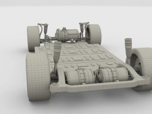 tesla roadster with chassis 3D Model