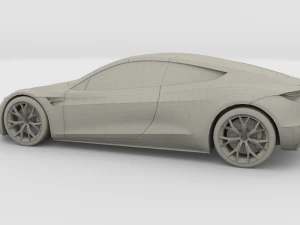 tesla roadster with chassis 3D Model