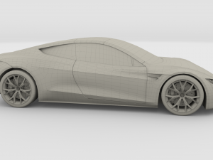 tesla roadster with chassis Modello 3D