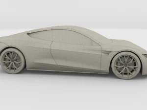 tesla roadster with chassis 3D Model