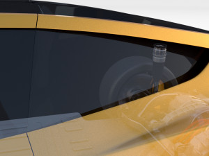 tesla roadster yellow with chassis 3D Model