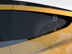 tesla roadster yellow with chassis 3D Model