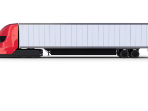 tesla truck with chassis and trailer red Model 3D