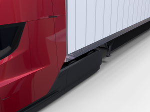 tesla truck with chassis and trailer red Model 3D