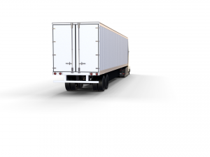 tesla truck with chassis and trailer silver 3D 모델
