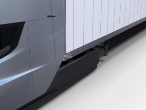 tesla truck with chassis and trailer silver 3D 모델