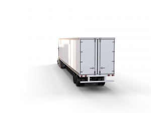 tesla truck with chassis and trailer silver 3D 모델