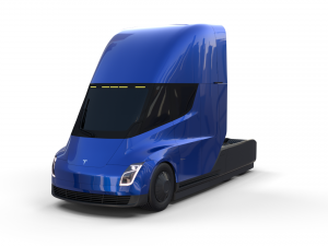 tesla truck with chassis blue Model 3D
